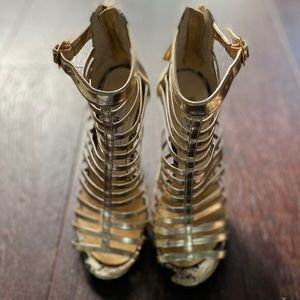 Steve Madden gold high heeled sandals